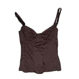 Adjustable Cotton Corset Brown Purple Camisole Size Medium